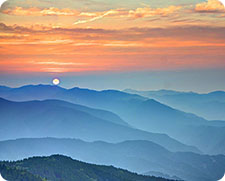 Setting sun in Japan